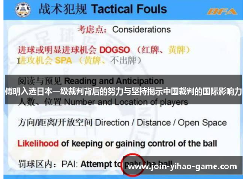 傅明入选日本一级裁判背后的努力与坚持揭示中国裁判的国际影响力